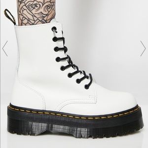 White Jadon 8 Eye Boots